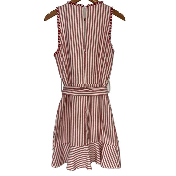 Lucy Paris Adeline Striped Cotton Ticking Flounce Hem Dress Size M - Picture 11 of 16